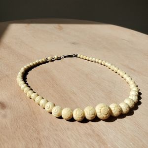 14" Carved Bone Choker Necklace